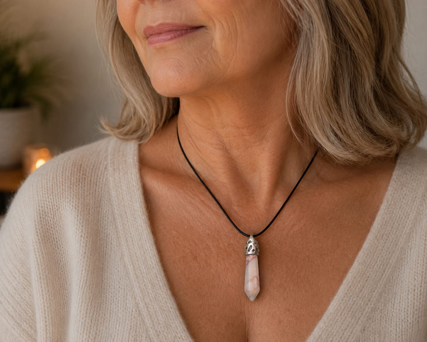 Red Vein Jasper Point Necklace.