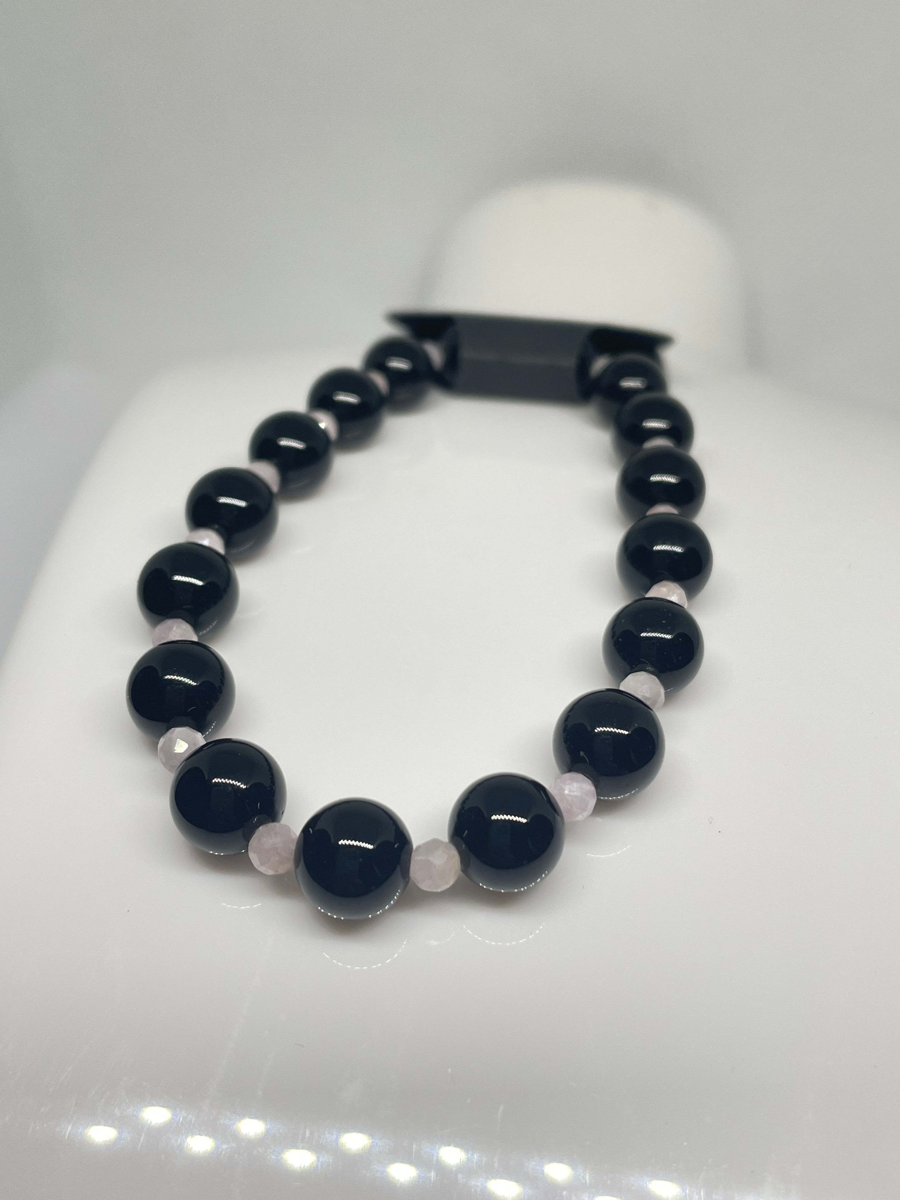 Black Agate And Kunzite Bracelet