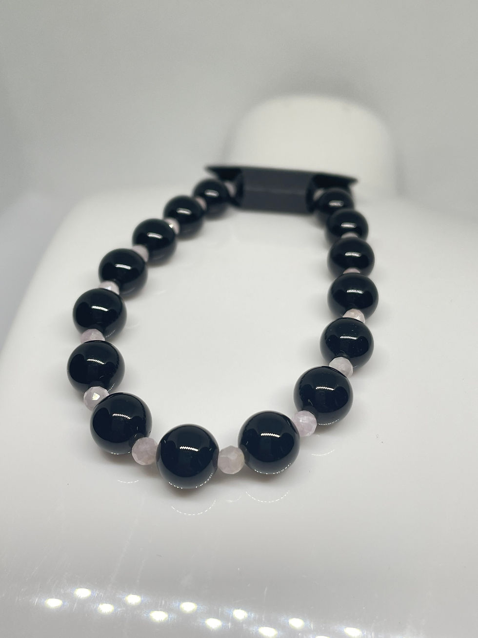 Black Agate And Kunzite Bracelet