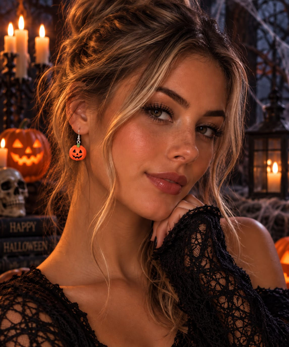 Halloween Pumpkin Earrings.