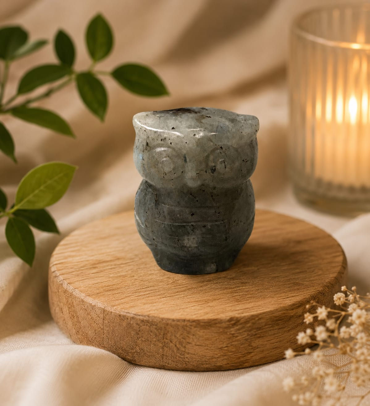 Labradorite Owl Carving.