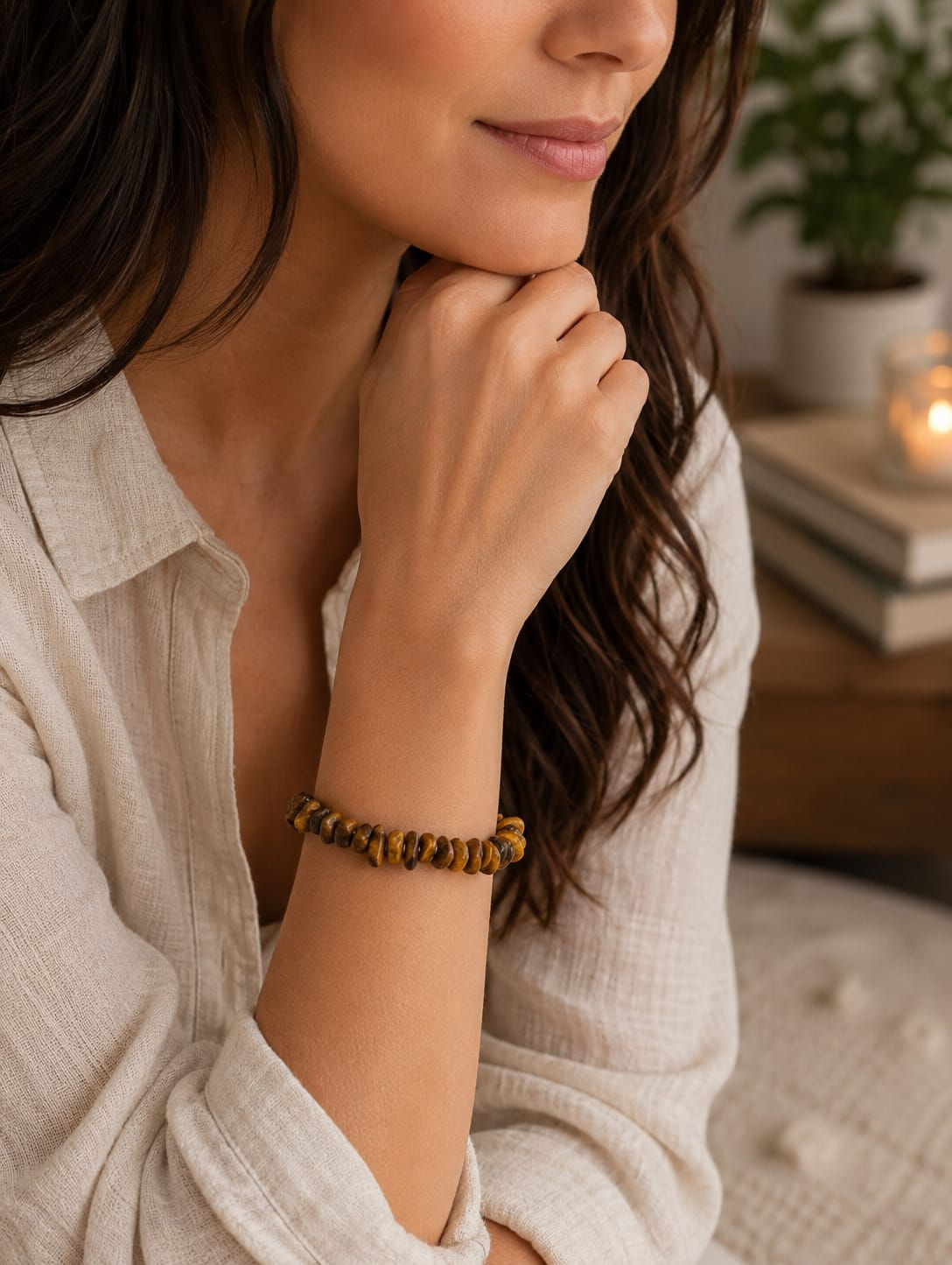 Tigers Eye Chip Bracelet.