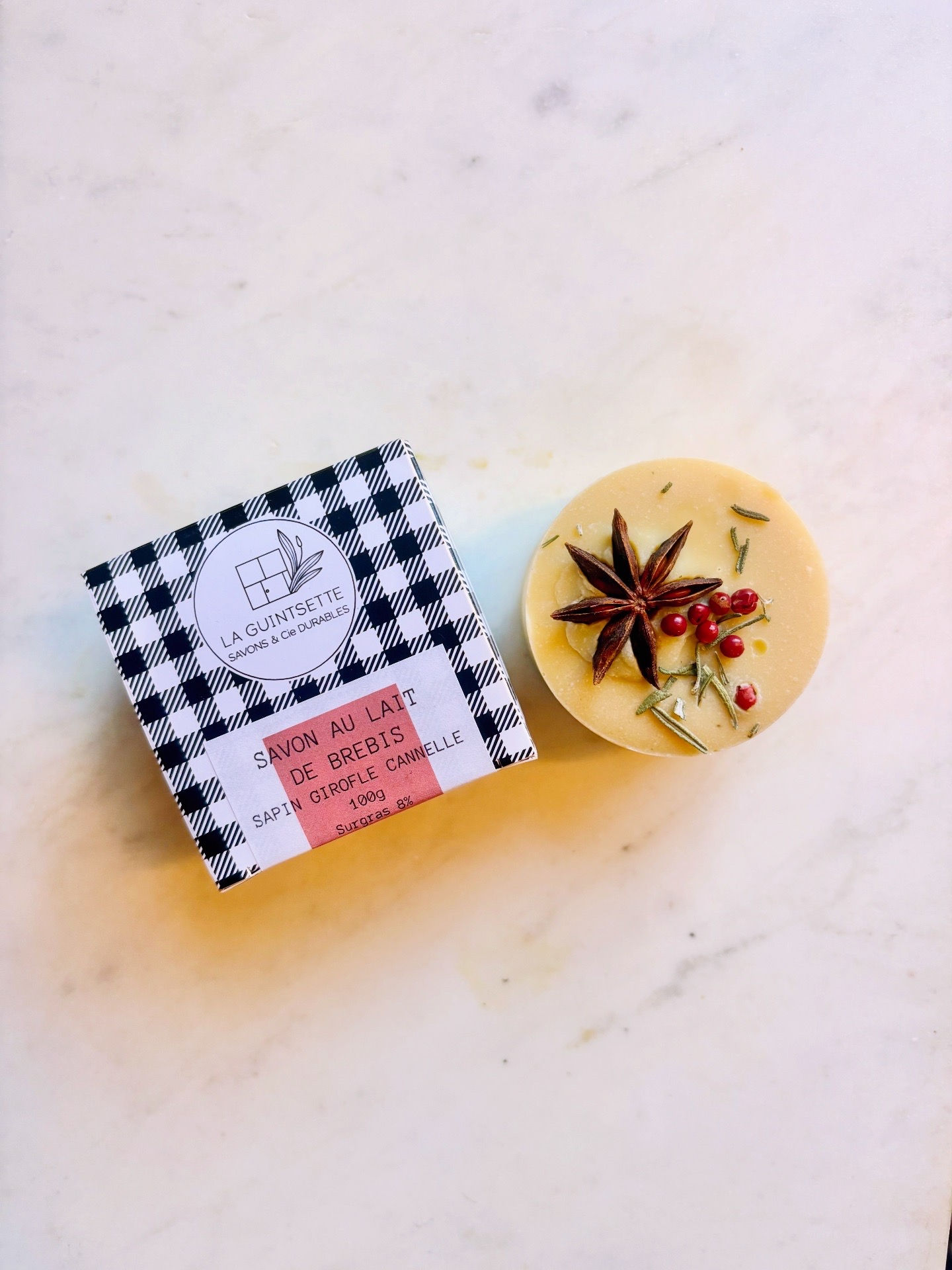 Savon lait de brebis & sapin, girofle et cannelle - 100g