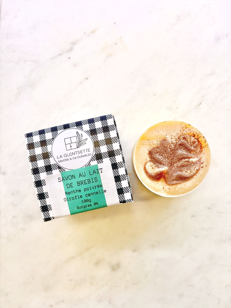 Savon lait de brebis & menthe poivrée, girofle & cannelle - 100g