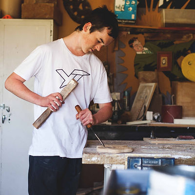 Student carving