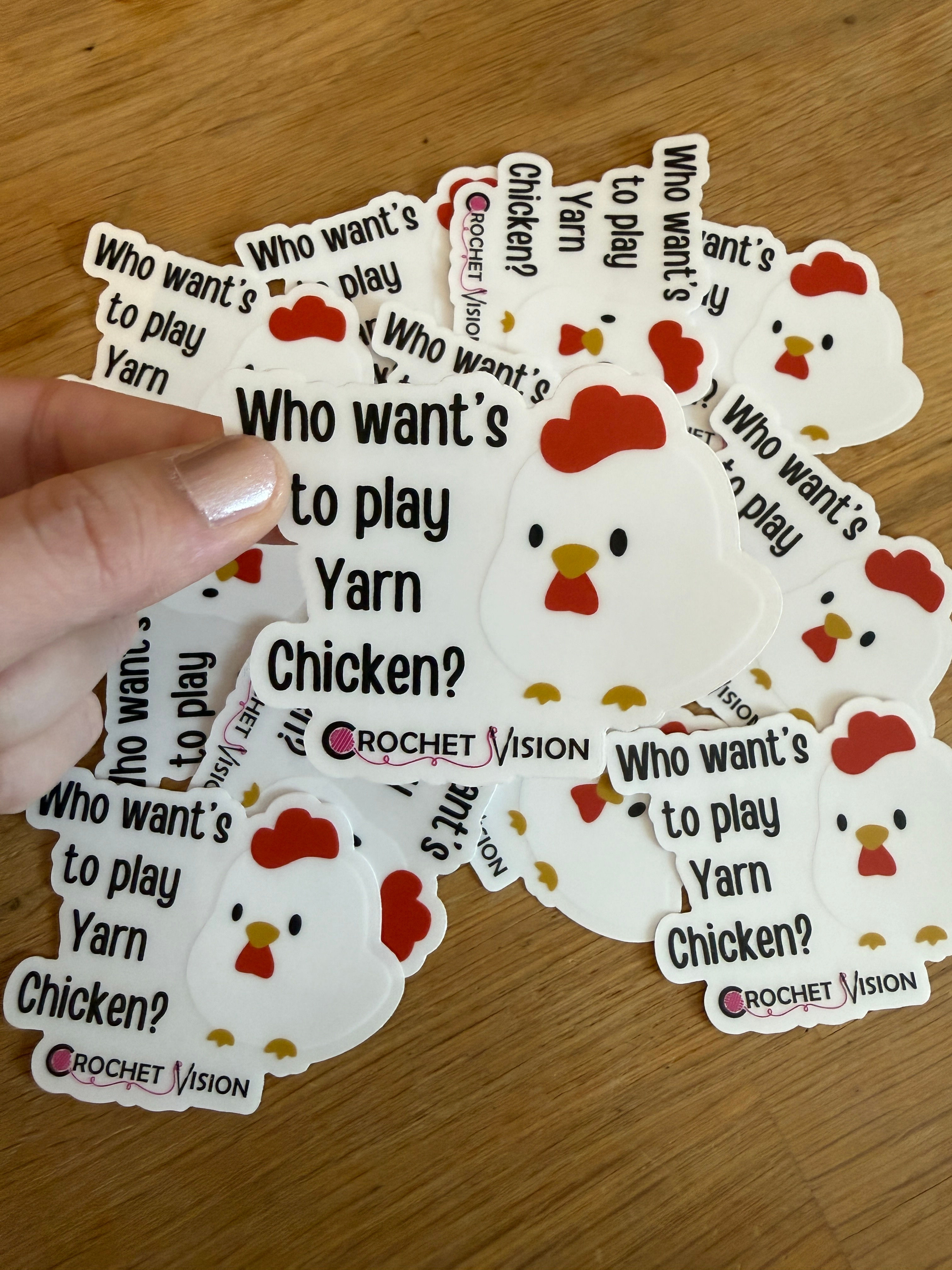 Yarn Chicken Clear Sticker