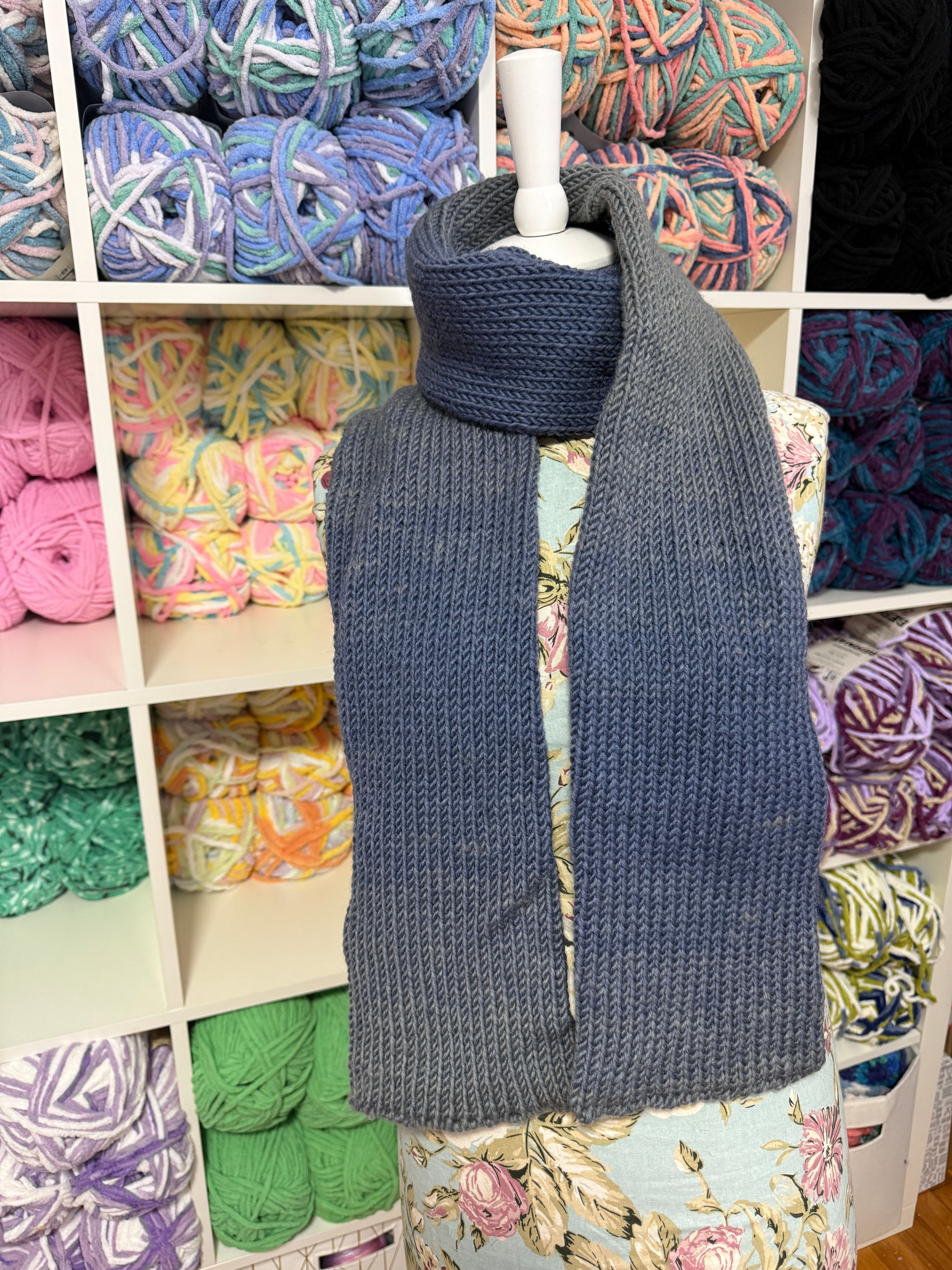 Blue to Grey Ombre Scarf
