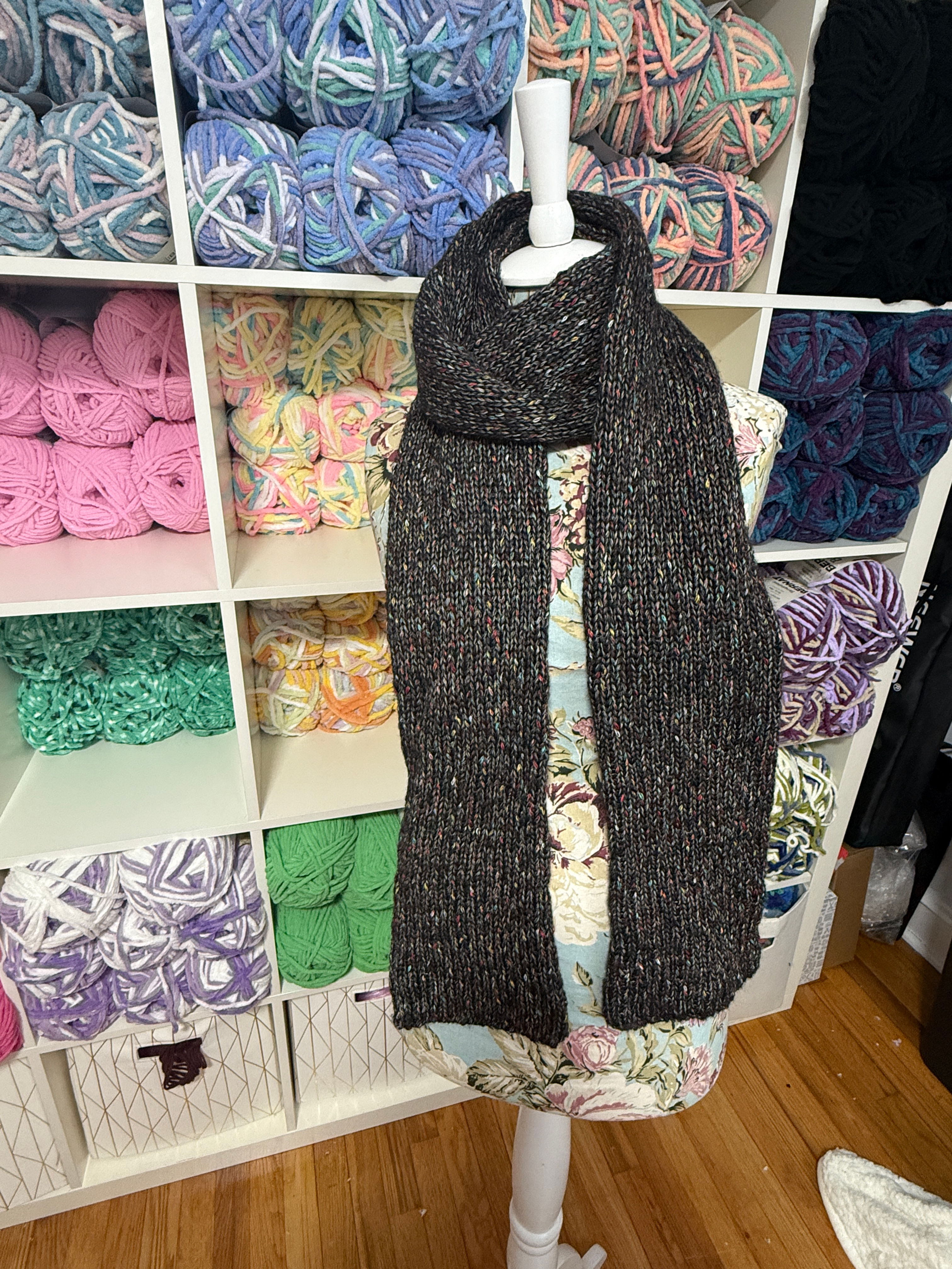 Black Heathered Rainbow Scarf