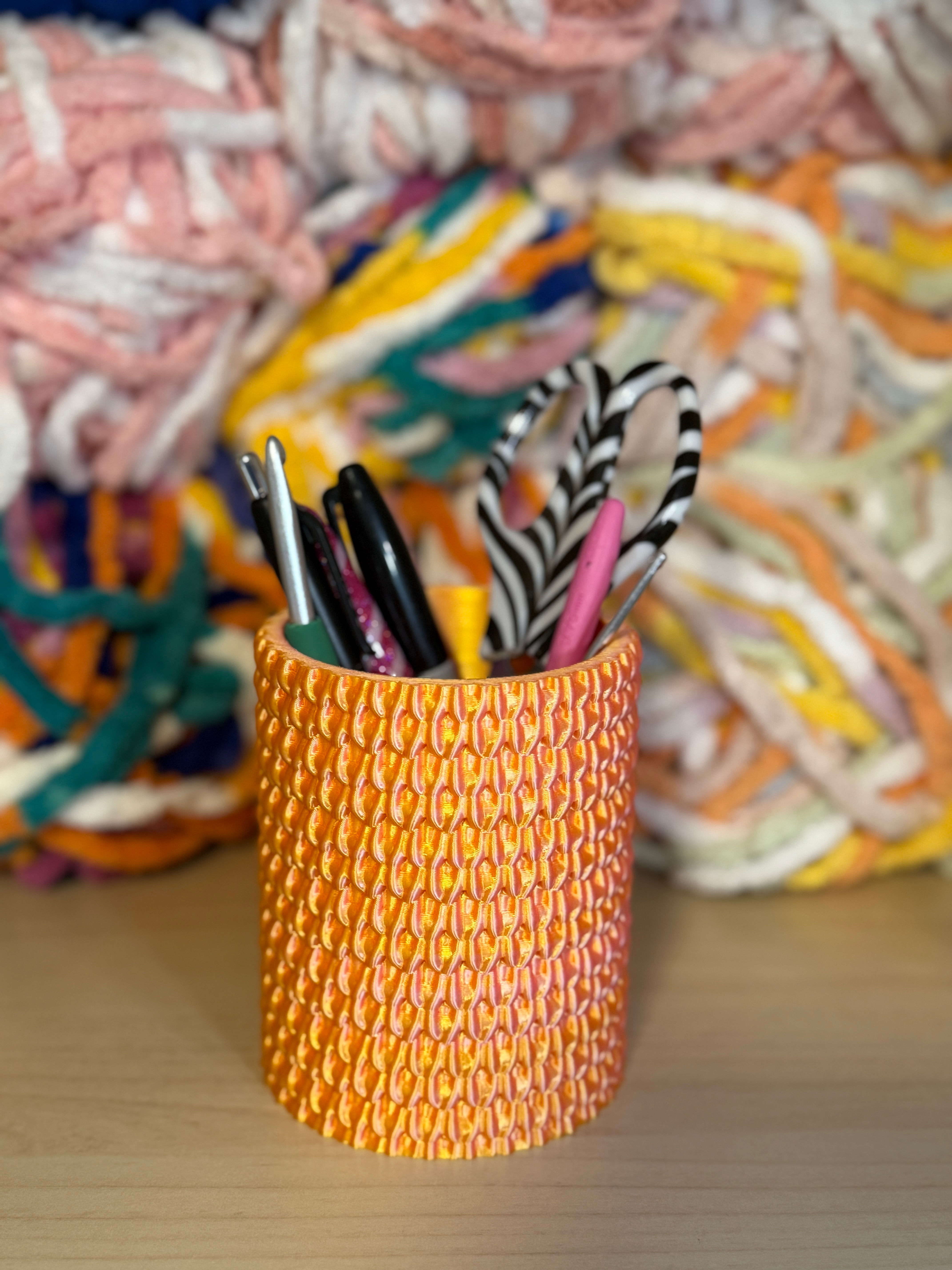 Light Pink and Gold Crochet Hook Holder