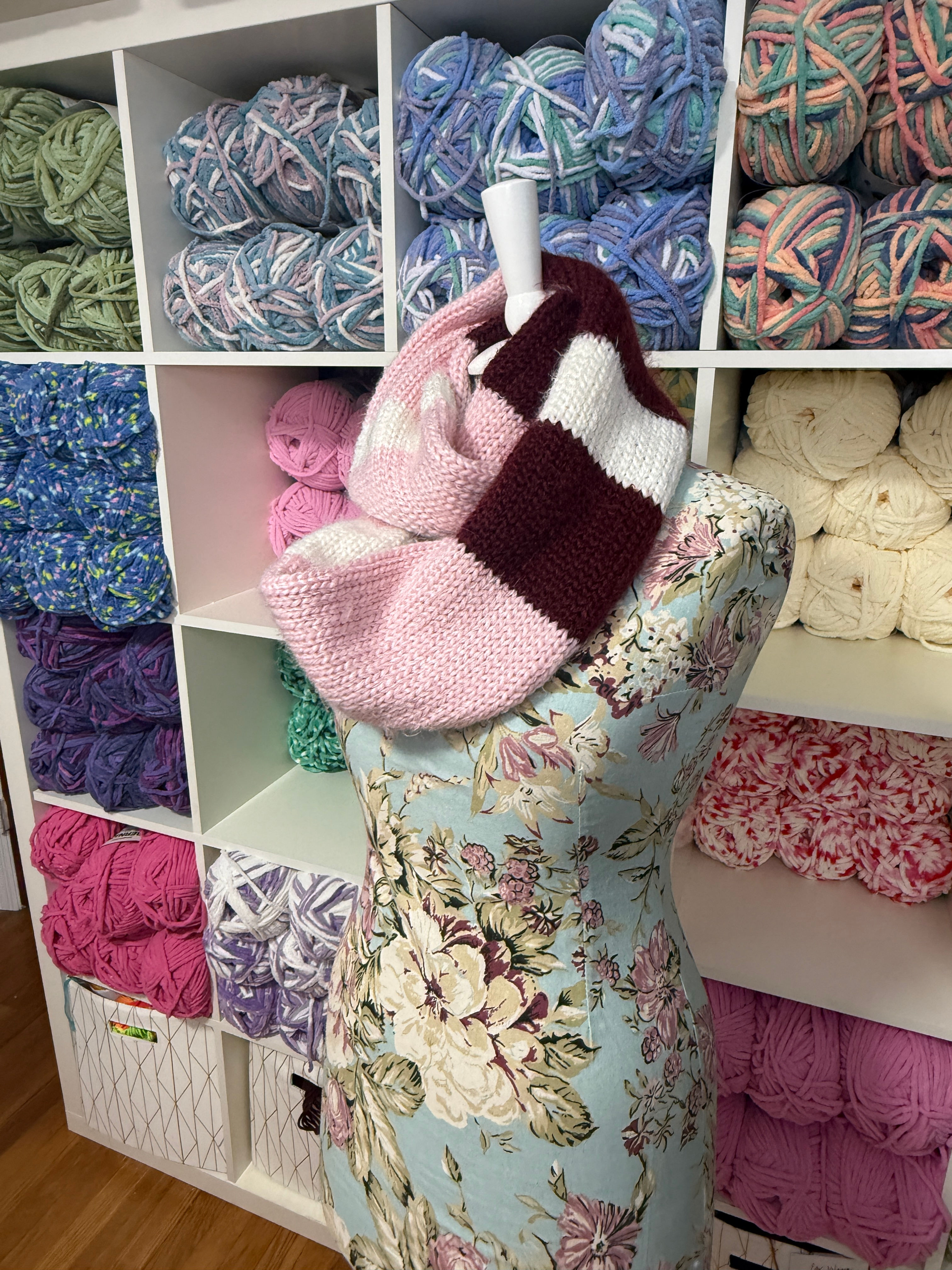 Pink Stripe Infinity Scarf