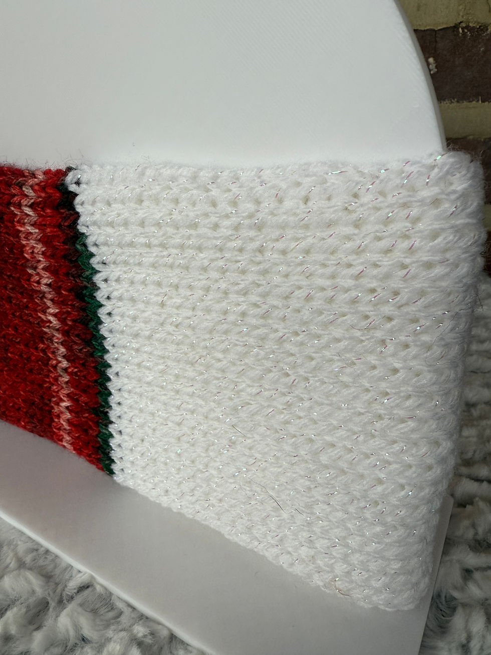 Thumbnail: Christmas Stocking and White Sparkle Ear Warmer