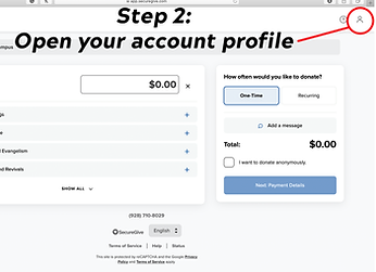 SecureGive guide step 2