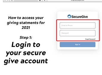 SecureGive guide step 1