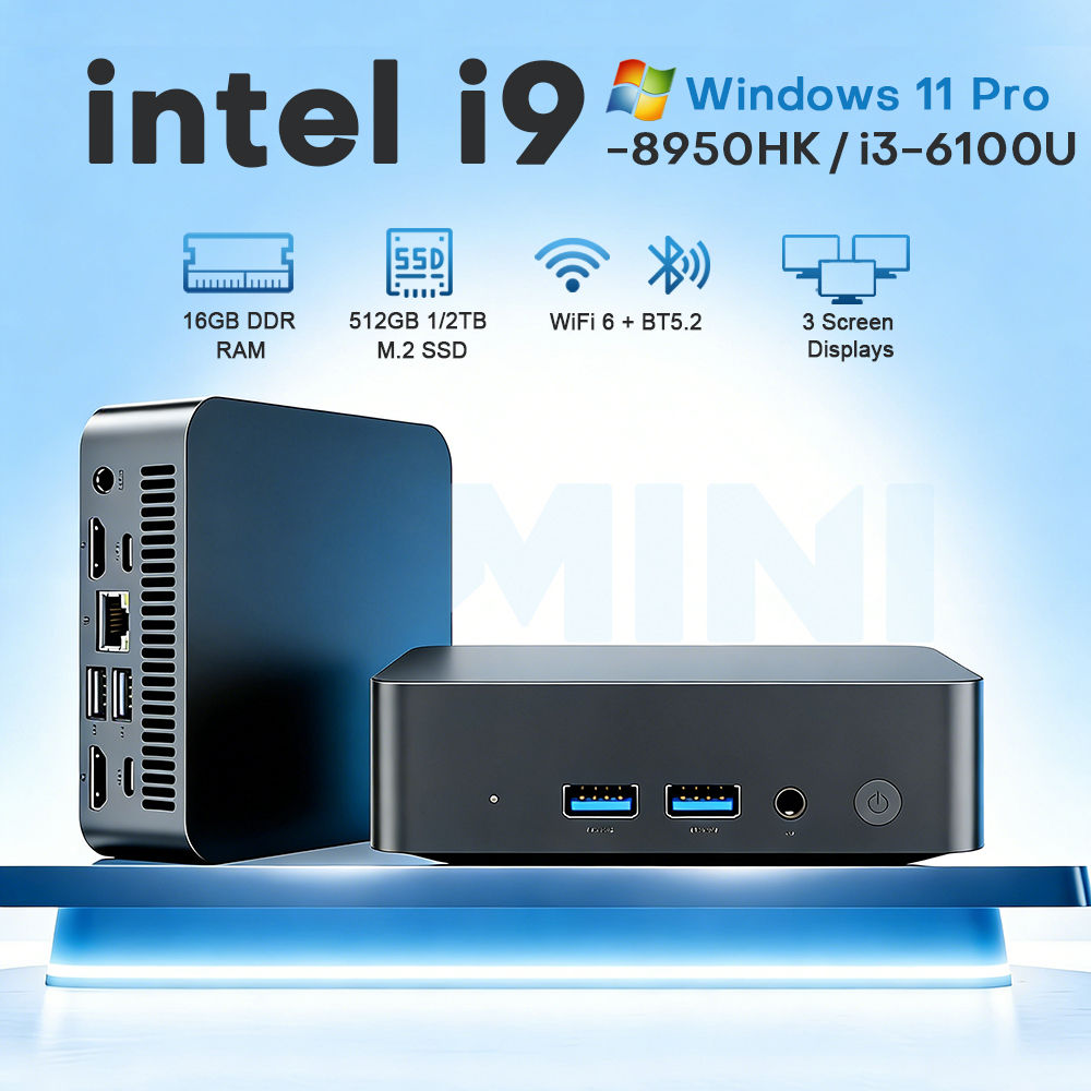 2026 Mini Gaming PC Intel i9 8950HK 16GB RAM 1TB SSD Mini PC Gamer WiFi6 Type C