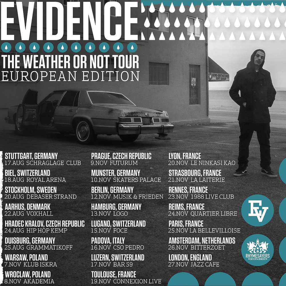 EVIDENCE ANNOUNCES EUROPEAN TOUR