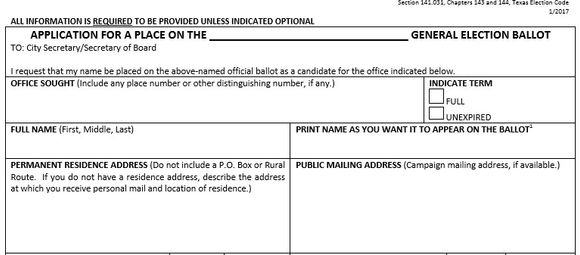 TRUSTEE APPLICATIONS