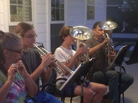 BAND STUDENTS PERFORM "PORCH CONCERTS"