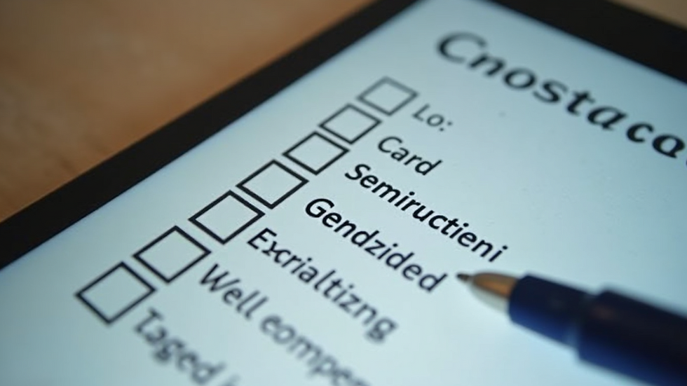 Close-up view of a construction QA checklist on a digital device