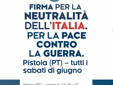 TORNANO I BANCHETTI PER LA RACCOLTA FIRME SULLA NEUTRALITA' IN COSTITUZIONE