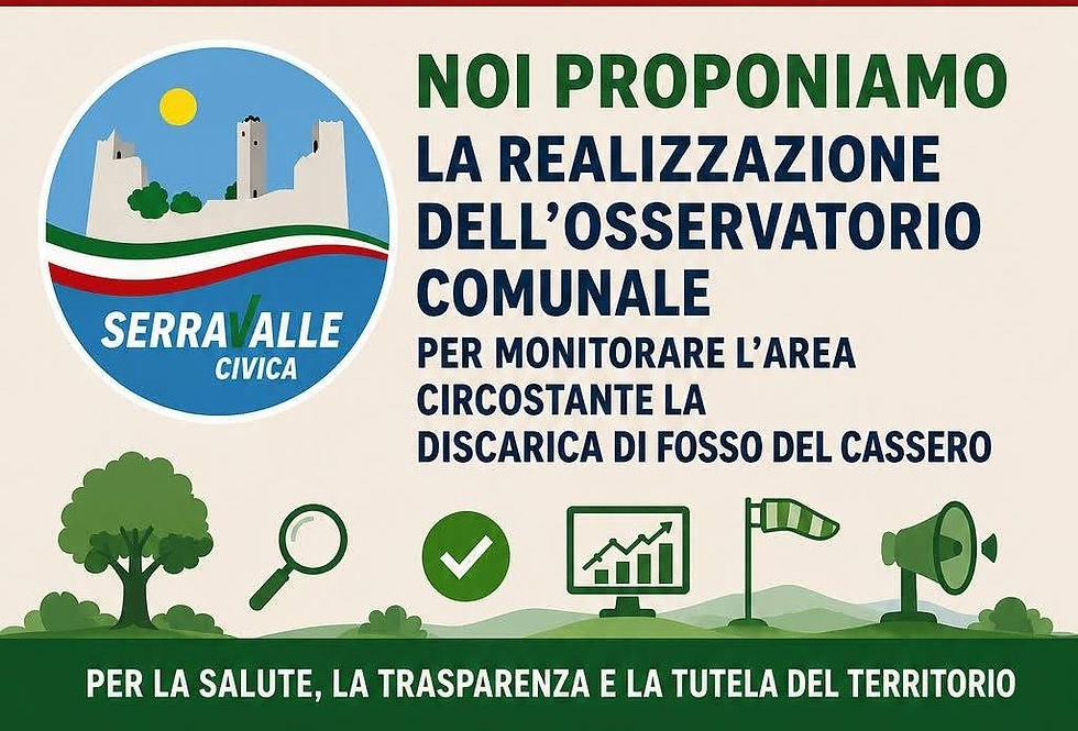 serravalle. 57MILA EURO DALLA REGIONE PER IL TRIBUTO SUI RIFIUTI: SERRAVALLE CIVICA PROPONE UN OSSERVATORIO SUL CASSERO