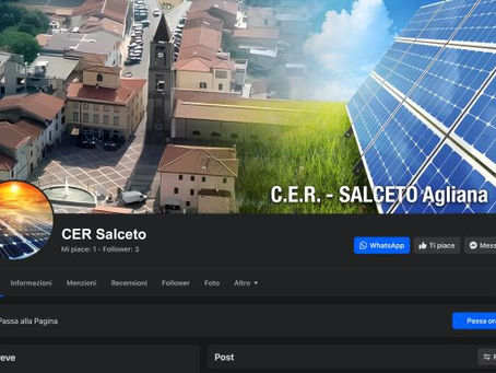 agliana. LA C.E.R. SALCETO RILANCIA SULLE RINNOVABILI: OPPORTUNITA' PER RESIDENTI E IMPRESE