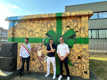 agliana. INAUGURATO ‘IL SECONDO DONO’ DI EDOARDO NARDIN, LA CABINA ENEL DIVENTA OPERA D’ARTE
