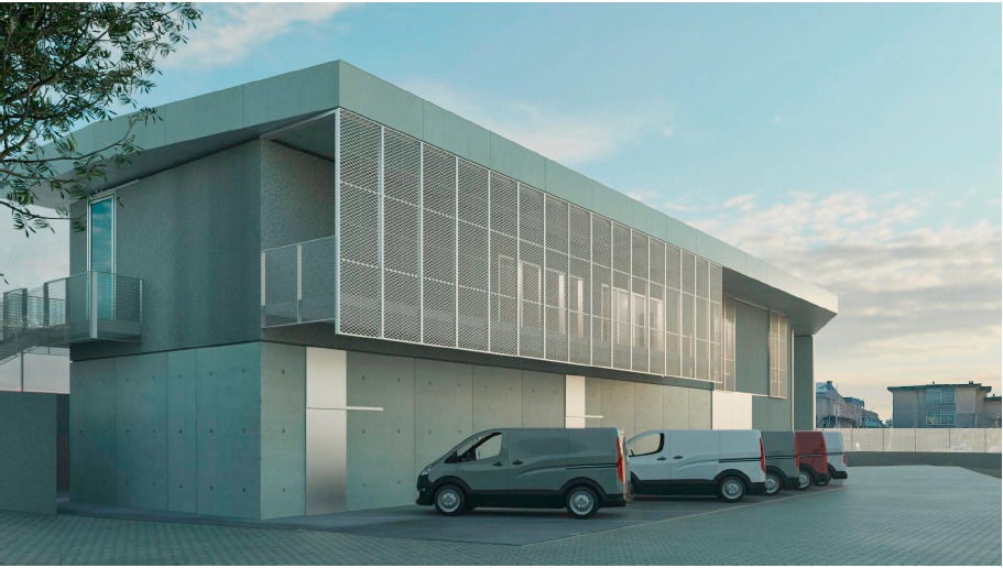 Rendering della nuova sede della Protezione Civile e magazzino comunale di Montale