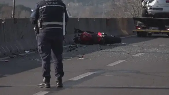 La moto di Baldesi (da Tvl Pistoia)