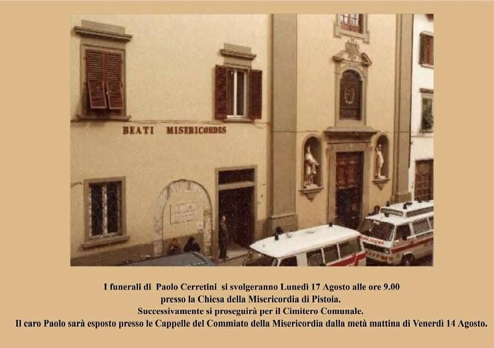 PAOLO CERRETINI, L'ULTIMO ADDIO. PISTOIA SI PREPARA A RENDERE OMAGGIO AL CUSTODE DELLA SUA MEMORIA VISIVA