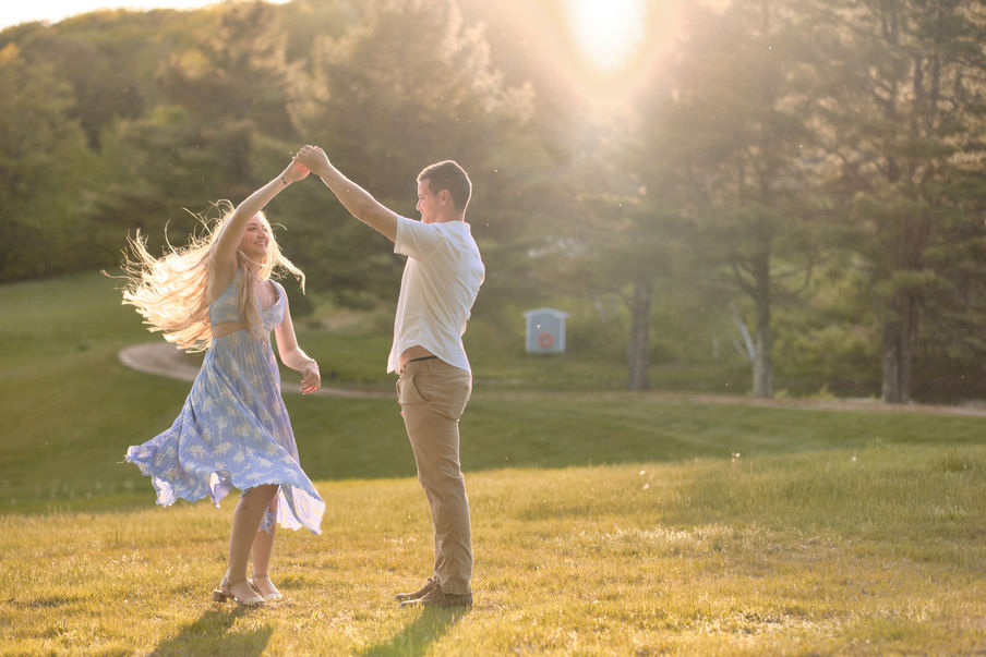 Golden Hour Engagement Shoot at Steele Hill Resort in Sanbornton, NH
