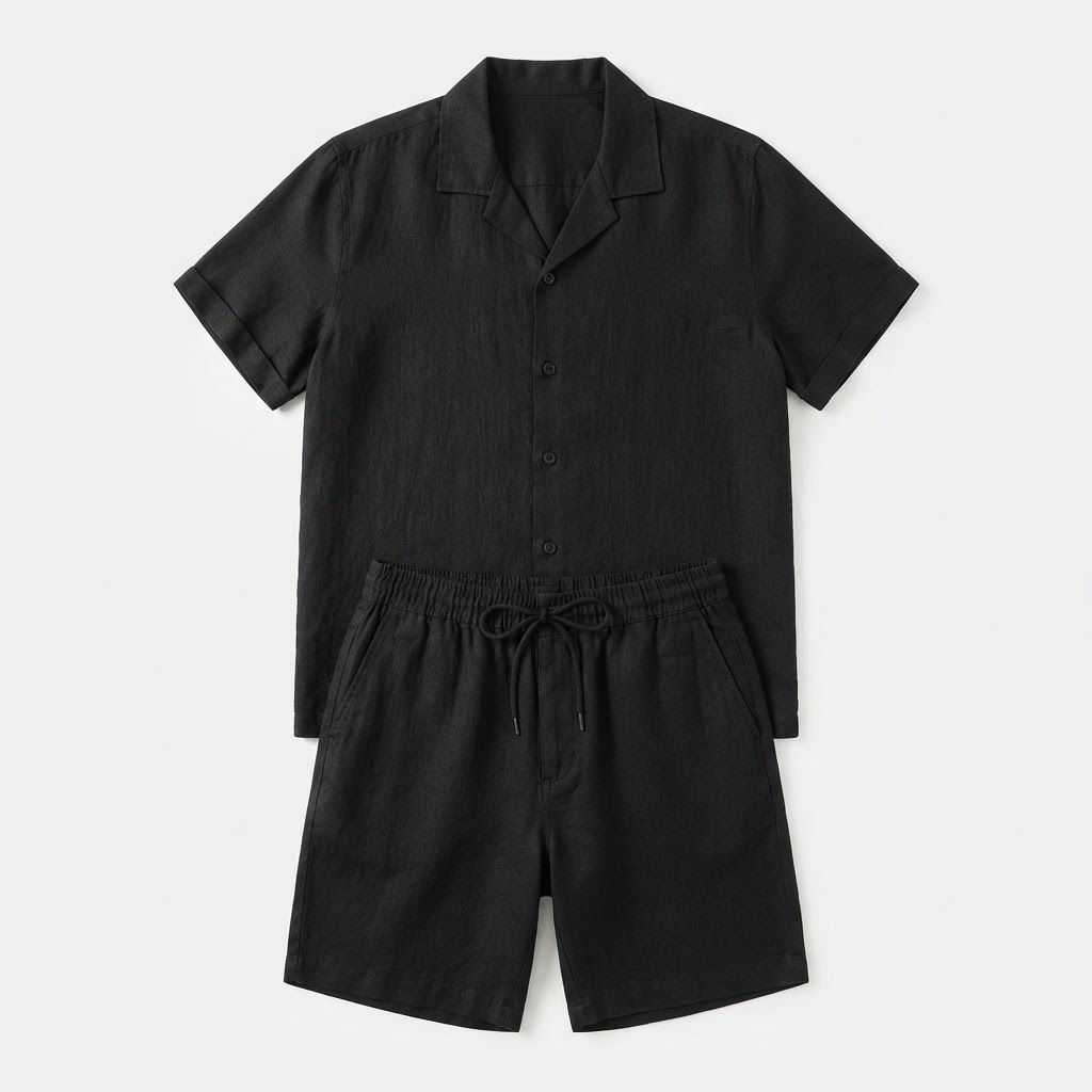 The Linen Two-Piece Set — Black
