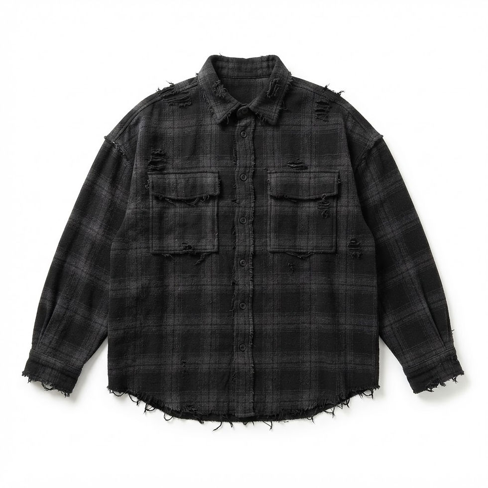 Distressed Black Shacket