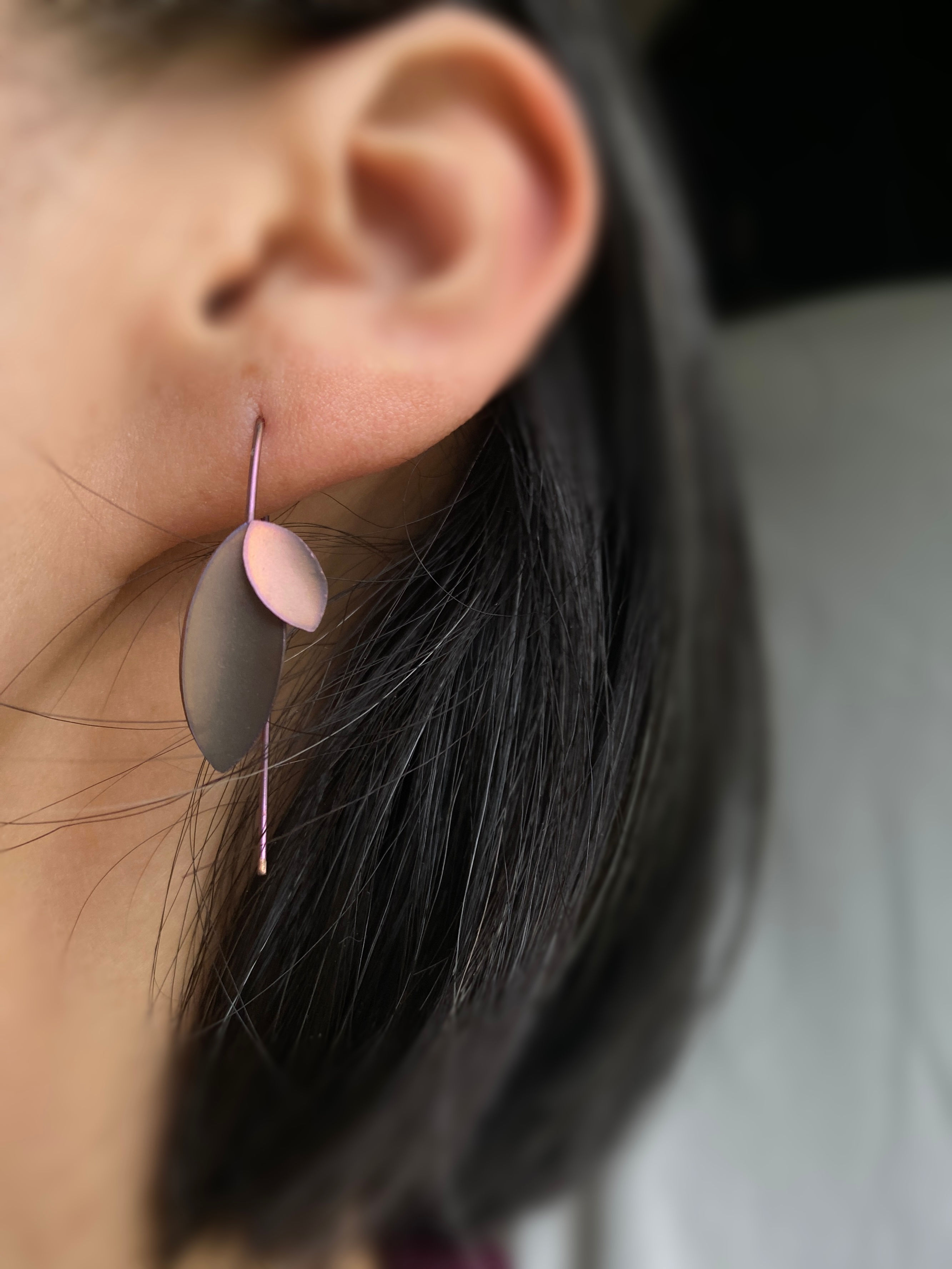 Rosy Grass - Hook style Earrings