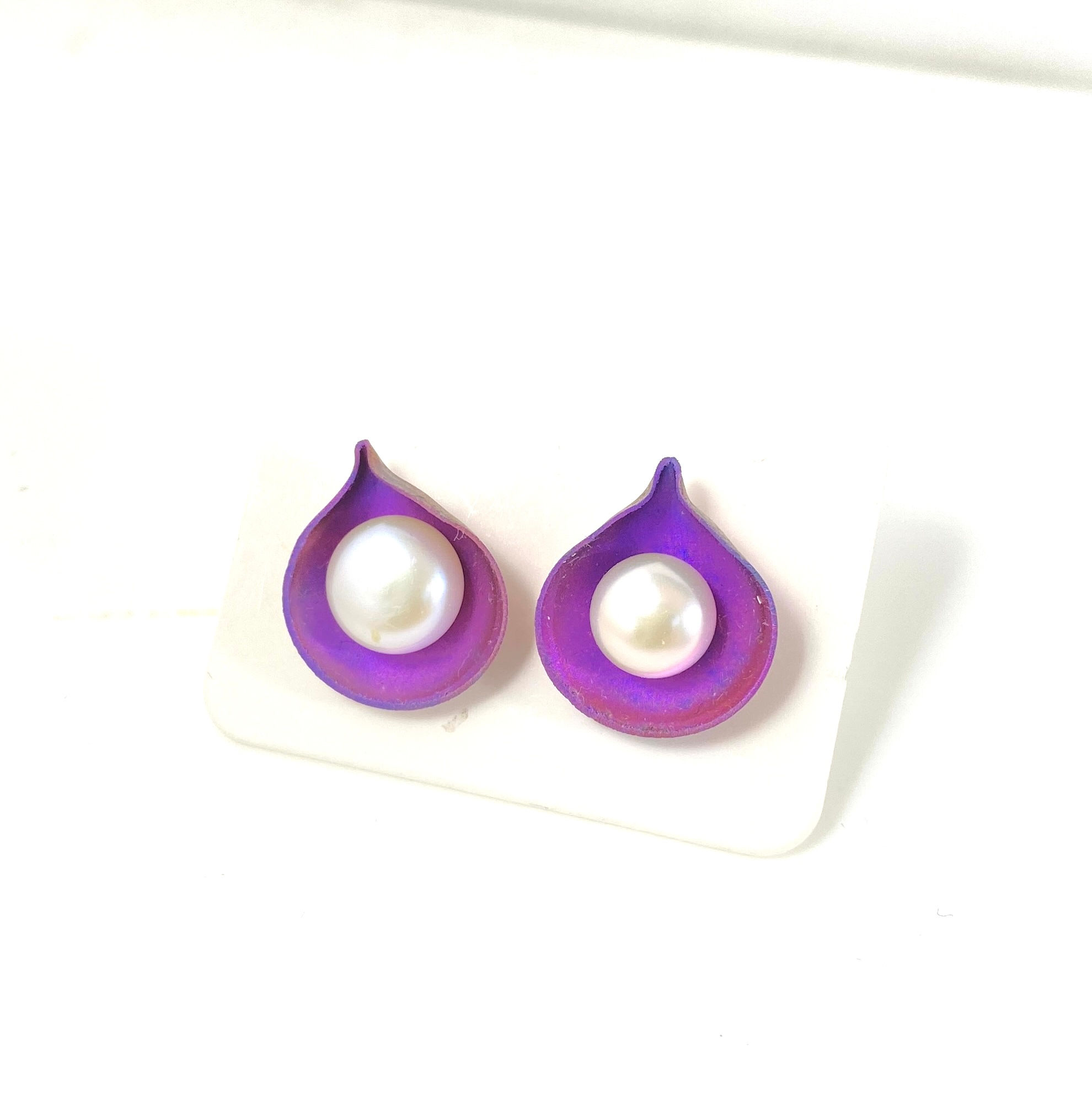 Titanium Lily Stud Earrings