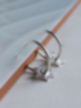 chunky silver edgy hoops