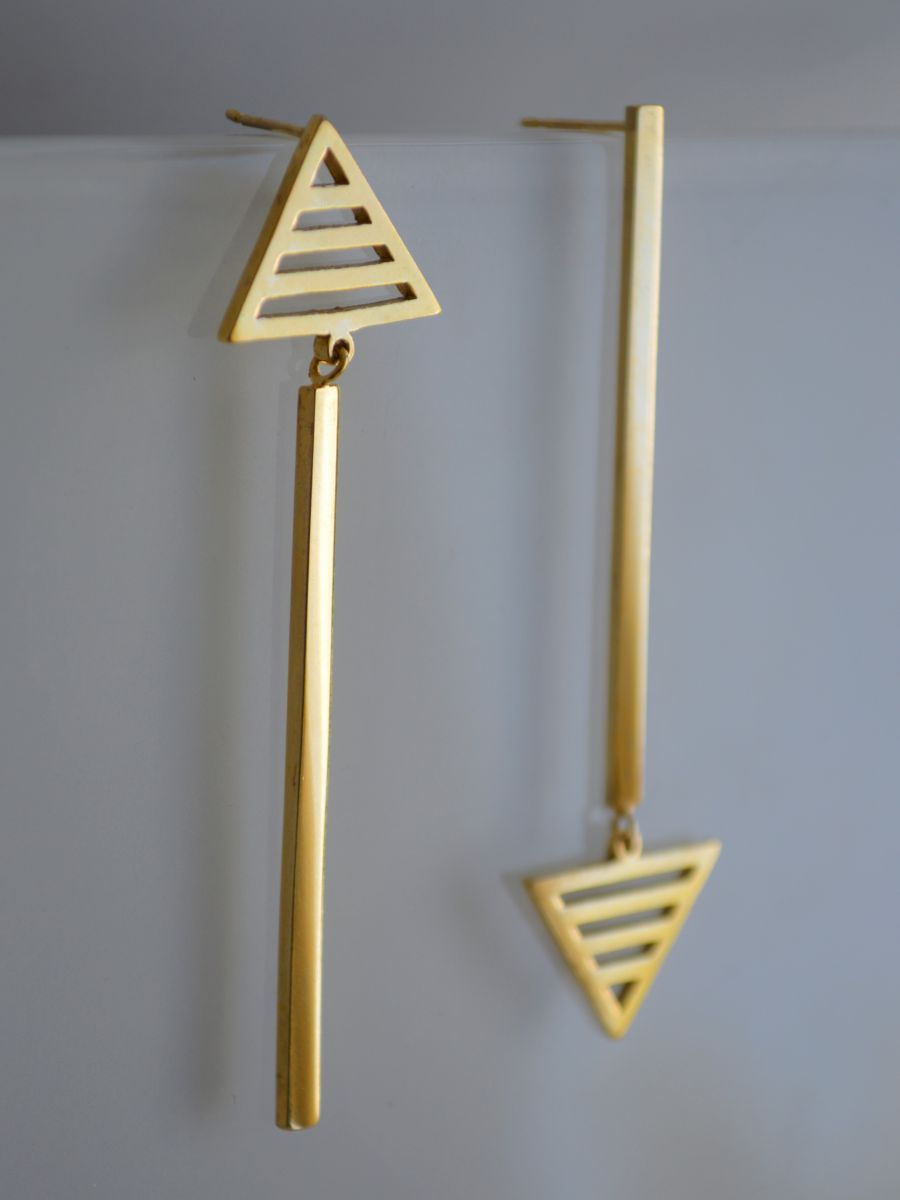Thumbnail: gold drop stud earrings