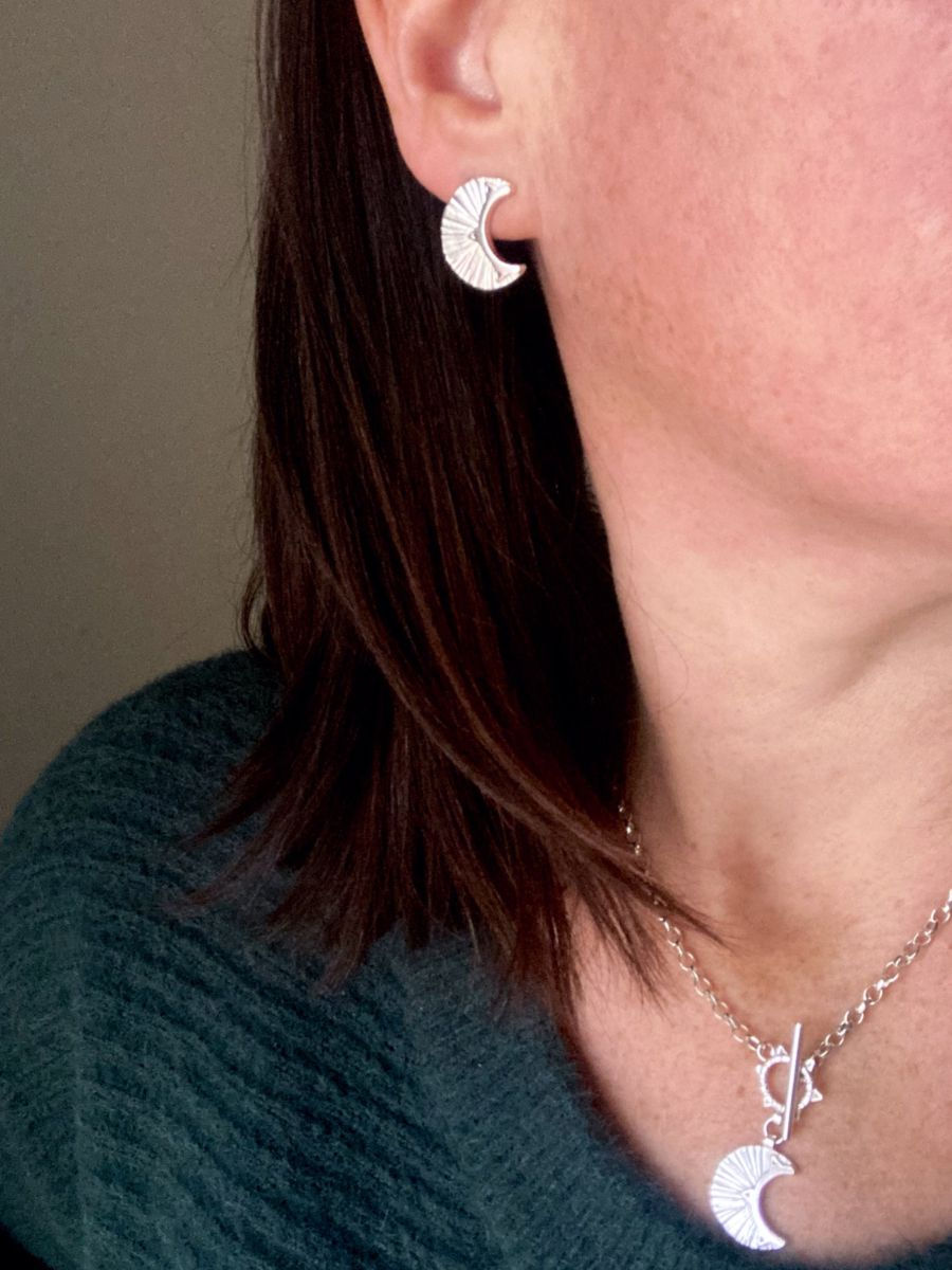 Thumbnail: silver moon studs
