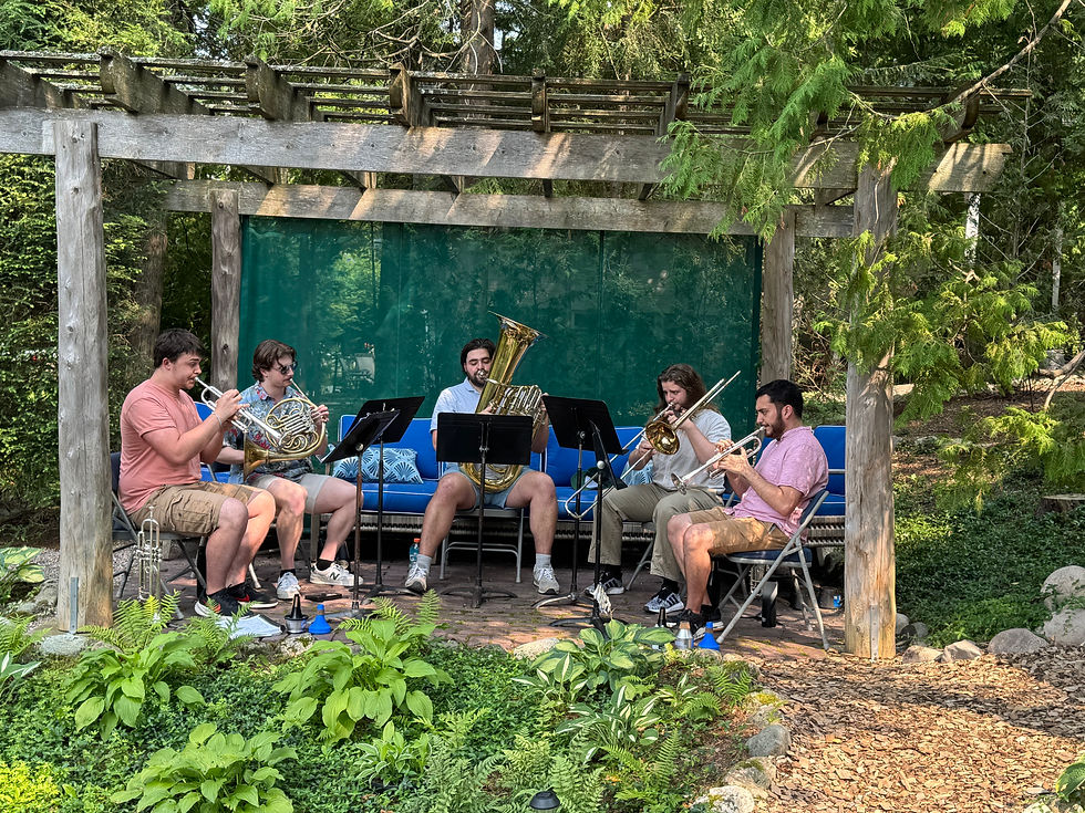 Bay View Brass students performing at a Cottage Concert.
