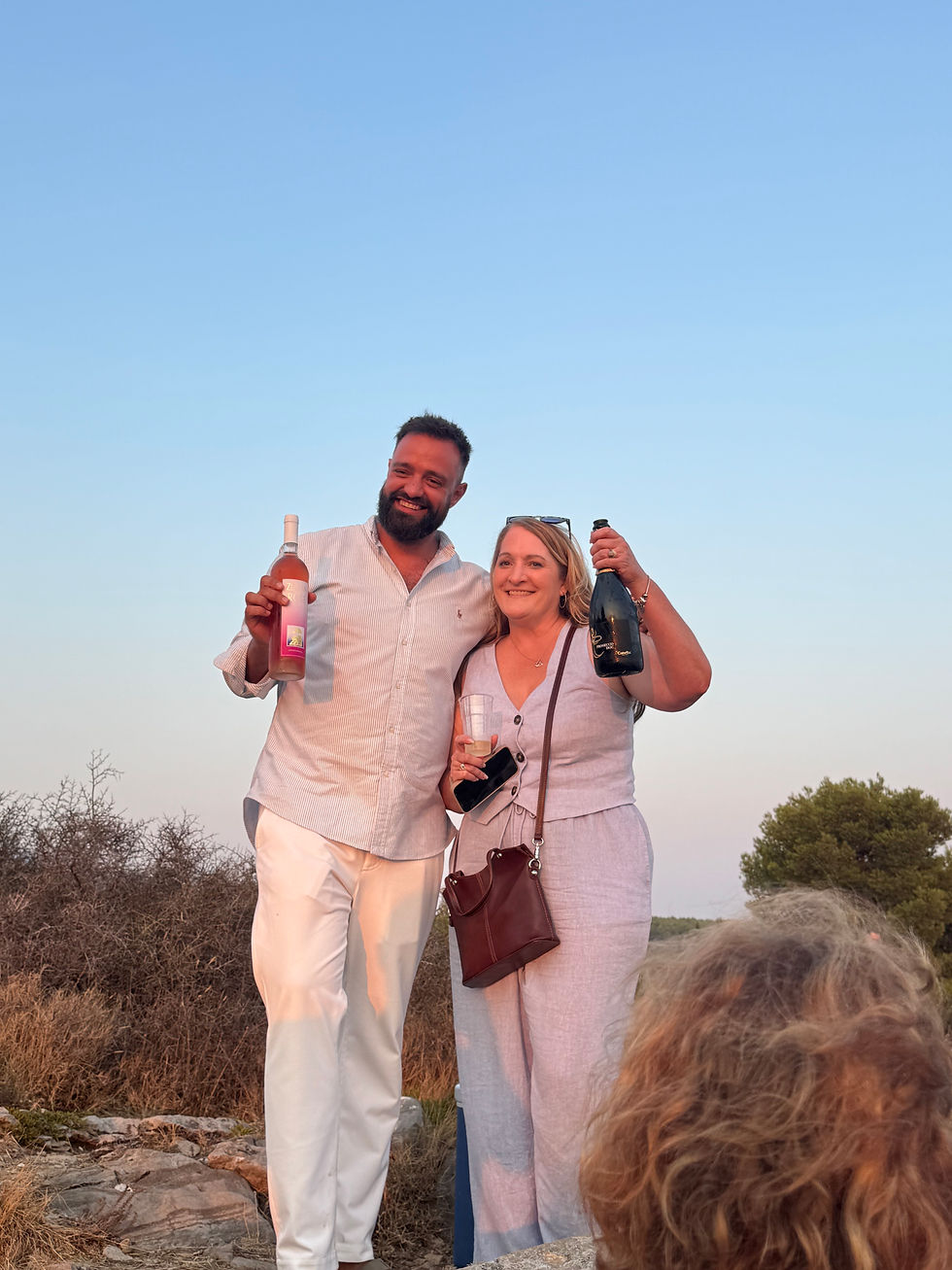 Marino and Jenny our Girls Guide leader celebrating another glorious day in Croatia.