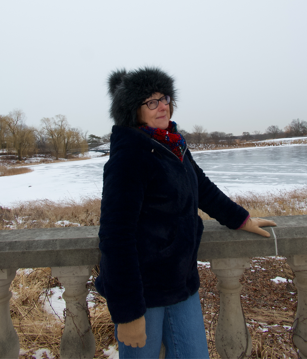 The author at the Chicago Botanic Garden in January.