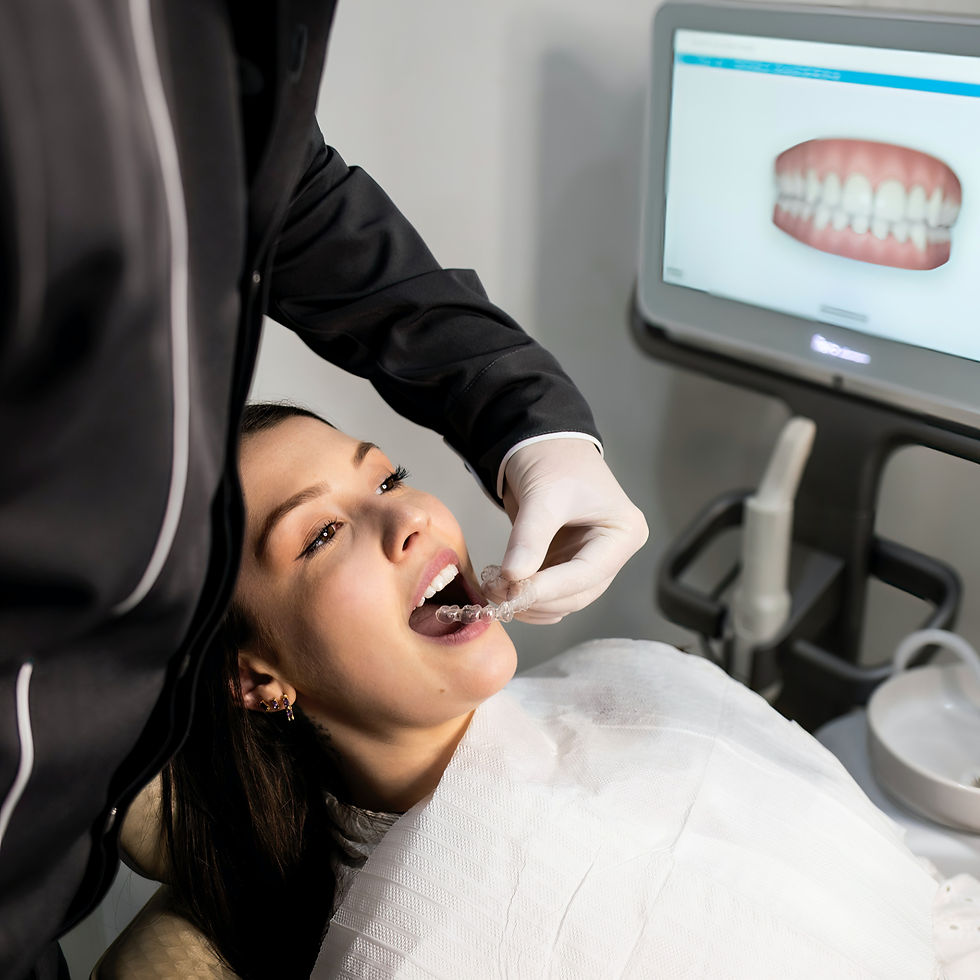 Mujer le colocan ortodoncia invisible
