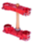 XTRIG ROCS Tech Gabelbrücke Dreifachklemmung Offset 22 mm Rot Honda CRF250R/450R
