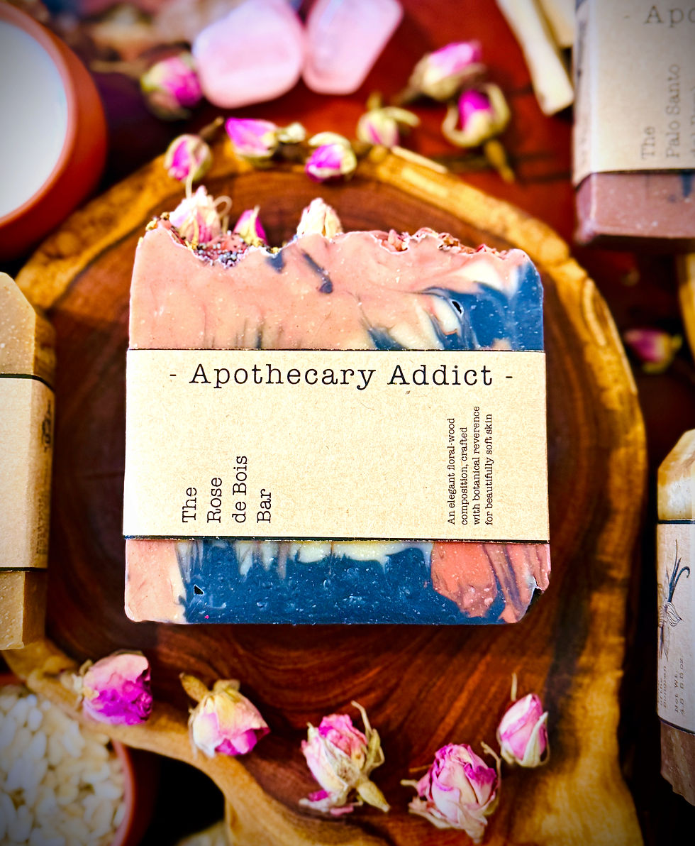 Thumbnail: Rose de Bois Premium Soap bar with label displaying bright and natural coloration and texture
