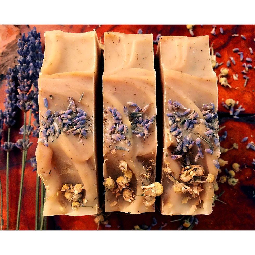 Thumbnail: Top view of Lavender Chamomile Bar showing lavender and chamomile flower textures