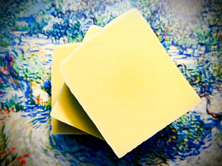 Olive Trees from 1889 by Vincent Van Gogh showing light, movement, and colors of an olive grove with Apothecary Addict Castile Soaps