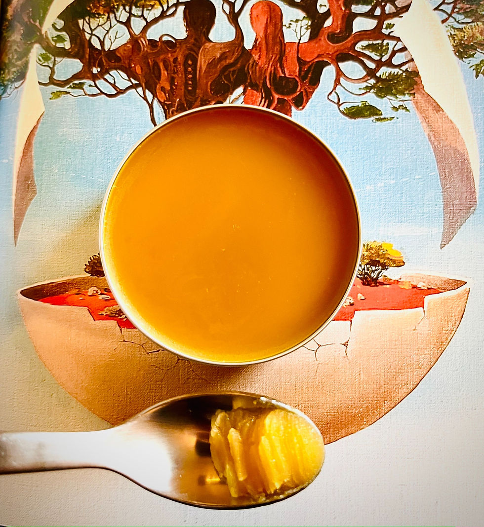 Thumbnail: Closeup of Muscle Mend Balm texture displayed on spoon highlighting rich, smooth consistency