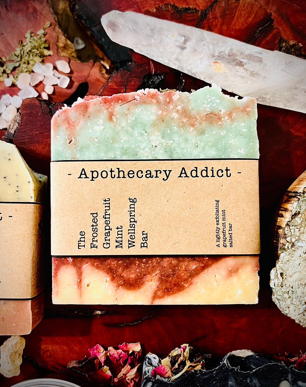 Thumbnail: Premium artisan Frosted Grapefruit Mint Soap Bar displayed with natural grapefruit and mint theme