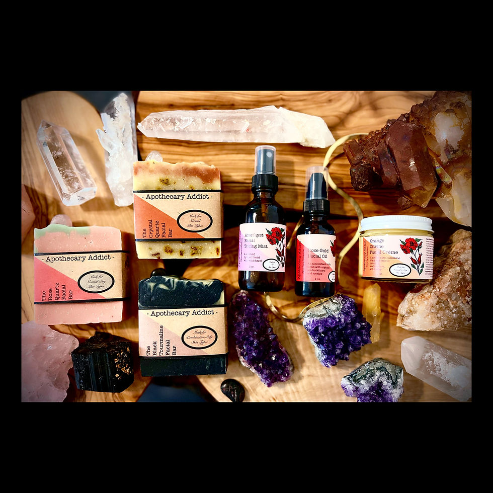Thumbnail: Entire Apothecary Addict Face Care Collection featuring Rose Gold Facial Oil alongside other facial care products