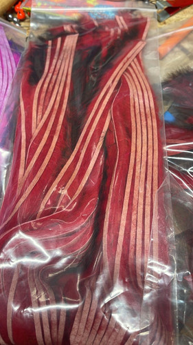 Two toned Red / Black Tip Rabbit strips | Nw Custom Jigs