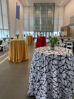 art museum event venue grand rapids art museum linen rentals black and white linens cocktail table rentals